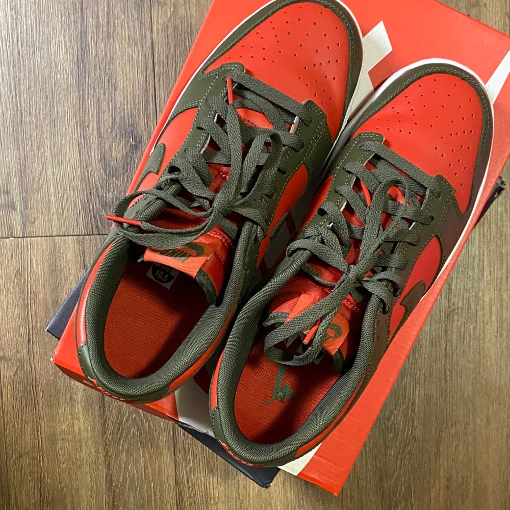 Nike Men's Olive and Red Sneakers